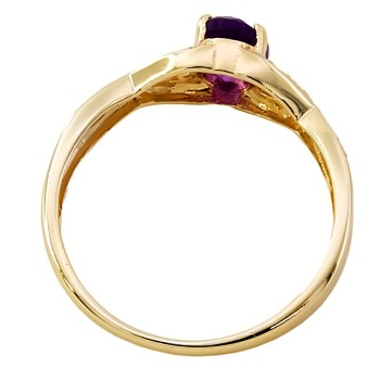 9ct gold Amethyst / Diamond Ring size Q